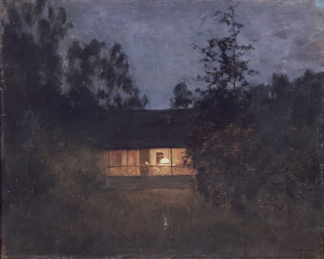 Maalaistalo hämärässä, 1890-luku tekijältä Isaak Ilyich Levitan