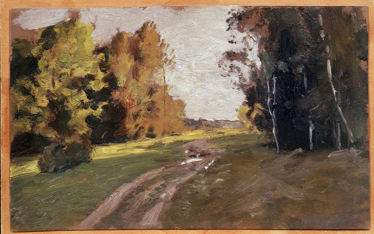 Illalla polku metsässä. (Ilta, polku metsässä). Maalaus Isaac (Isaac) Ilyich Levitan (1860-1900), öljy kankaalle tekijältä Isaak Ilyich Levitan
