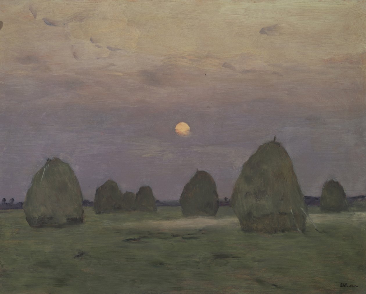 Iltahämärä. Heinäsuovat, 1899 tekijältä Isaak Ilyich Levitan