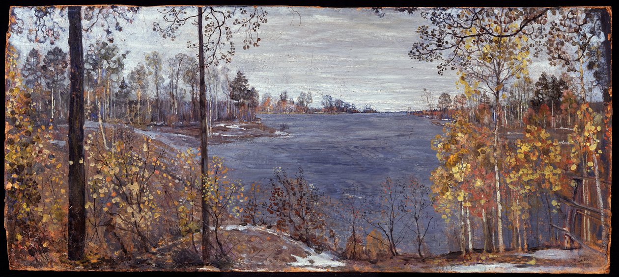 Myöhäinen syksy (Late Automn). Isaak Izrailevich Brodsky (Brodsky) (1884-1939) maalaus, öljy kankaalle tekijältä Isaak Israilevich Brodsky