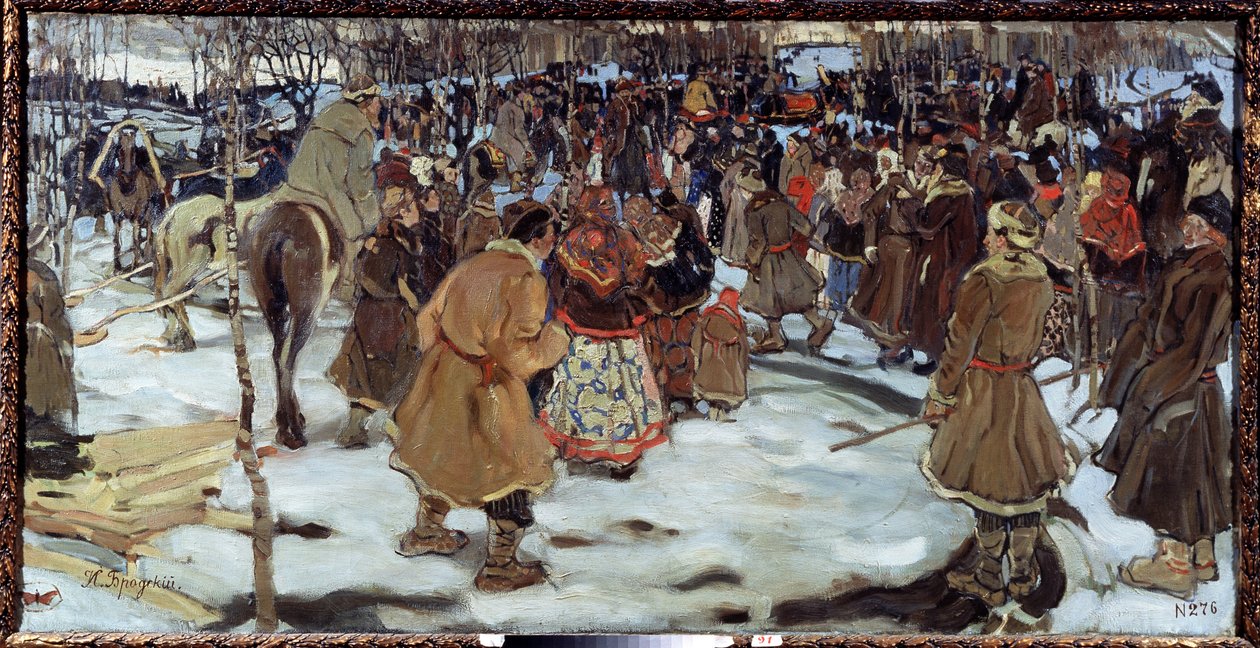 Bojaarien (boiard, boiar), venäläisten aristokraattien aika. (Bojaari-aika). Isaak Izrailevich Brodsky (Brodsky) maalaus (1884-1939). Öljy kankaalle tekijältä Isaak Israilevich Brodsky