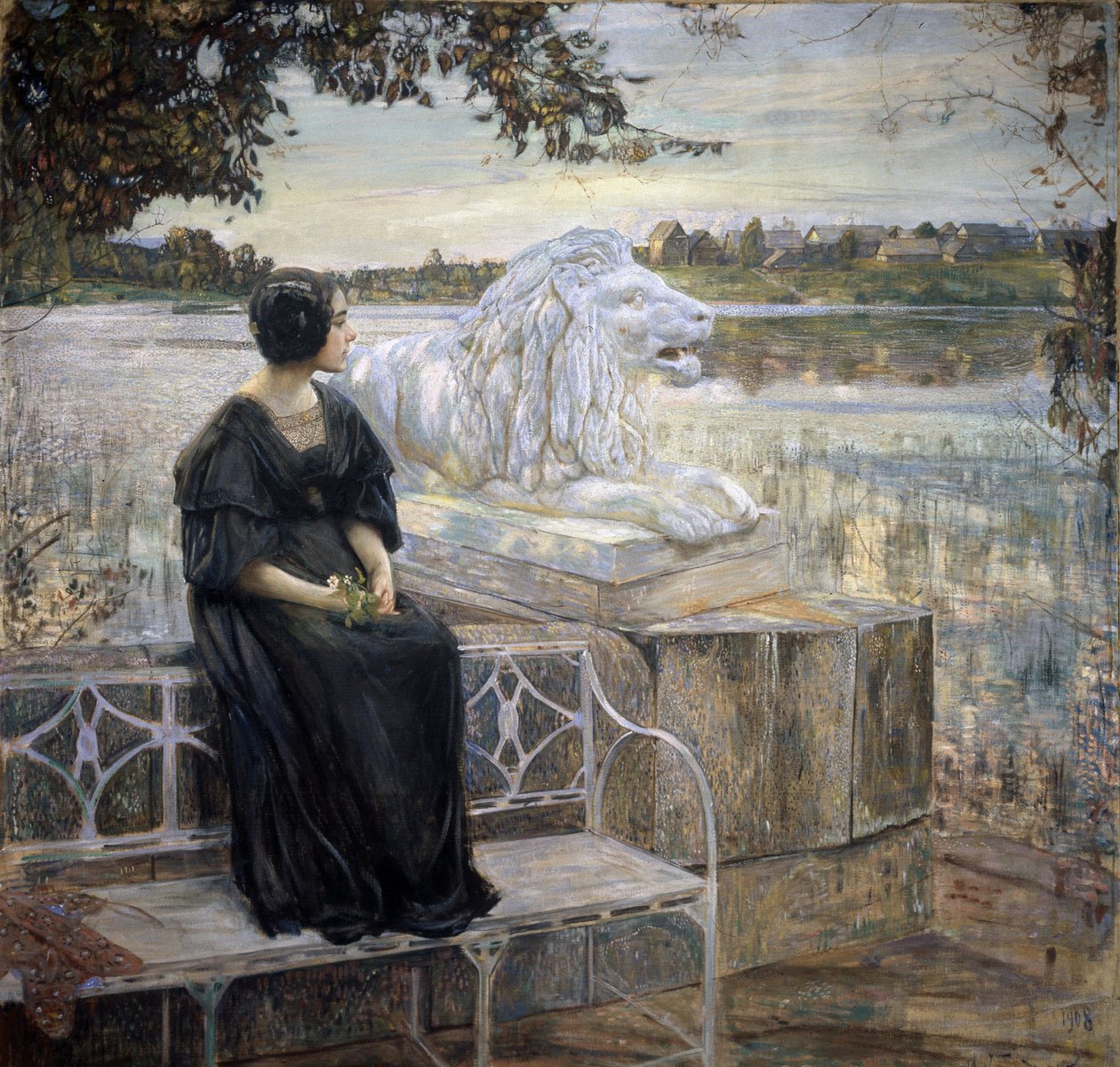 Taiteilijan vaimon muotokuva. Isaak Izrailevich Brodsky (Brodsky) (1884-1939) maalaus, öljy kankaalle, 205 x 203,5 cm tekijältä Isaak Israilevich Brodsky