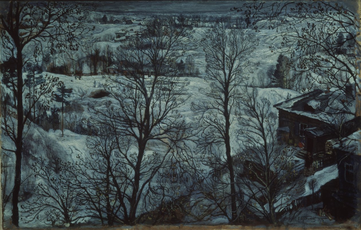 Talvimaisema, 1917 tekijältä Isaak Israilevich Brodsky