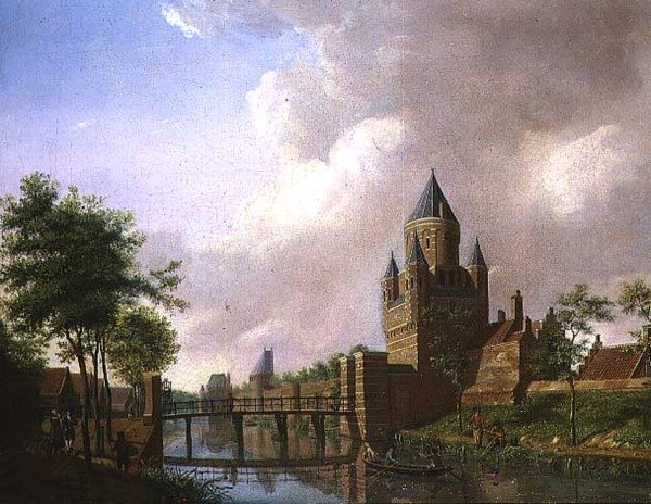 Näkymä Kleine Houtpoortille, Haarlem tekijältä Isaac Ouwater