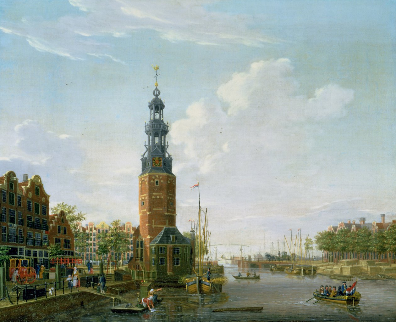 Näkymä Amsterdamista Montelbaanstorenilla Oudeschansilla, 1777 tekijältä Isaac Ouwater