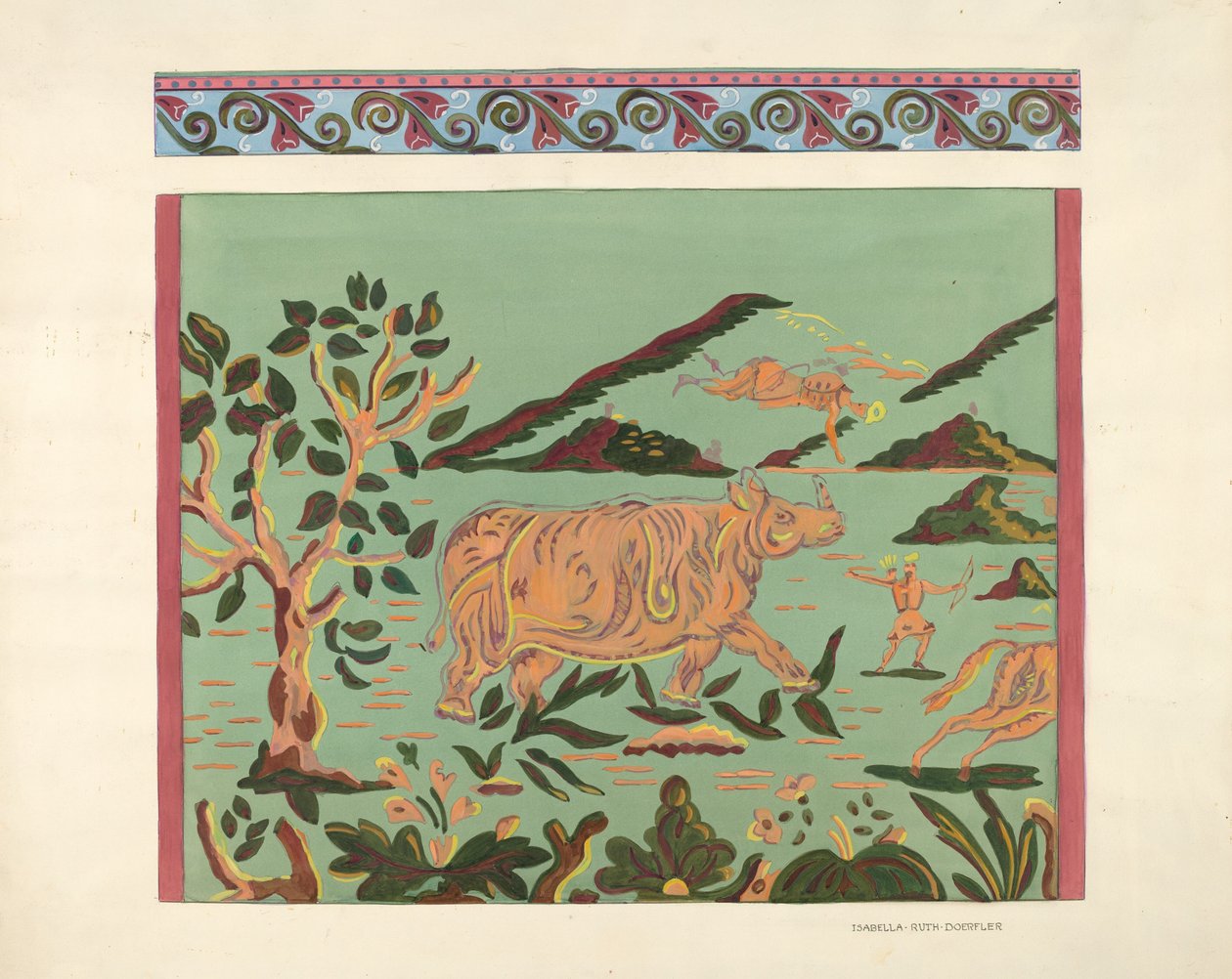 Bandbox Design - Rhino, 19351942. tekijältä Isabella Ruth Doerfler