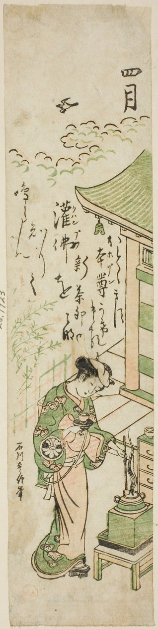 Neljäs kuukausi (Shigatsu), nimettömästä kahdentoista kuukauden sarjasta tekijältä Ishikawa Toyonobu