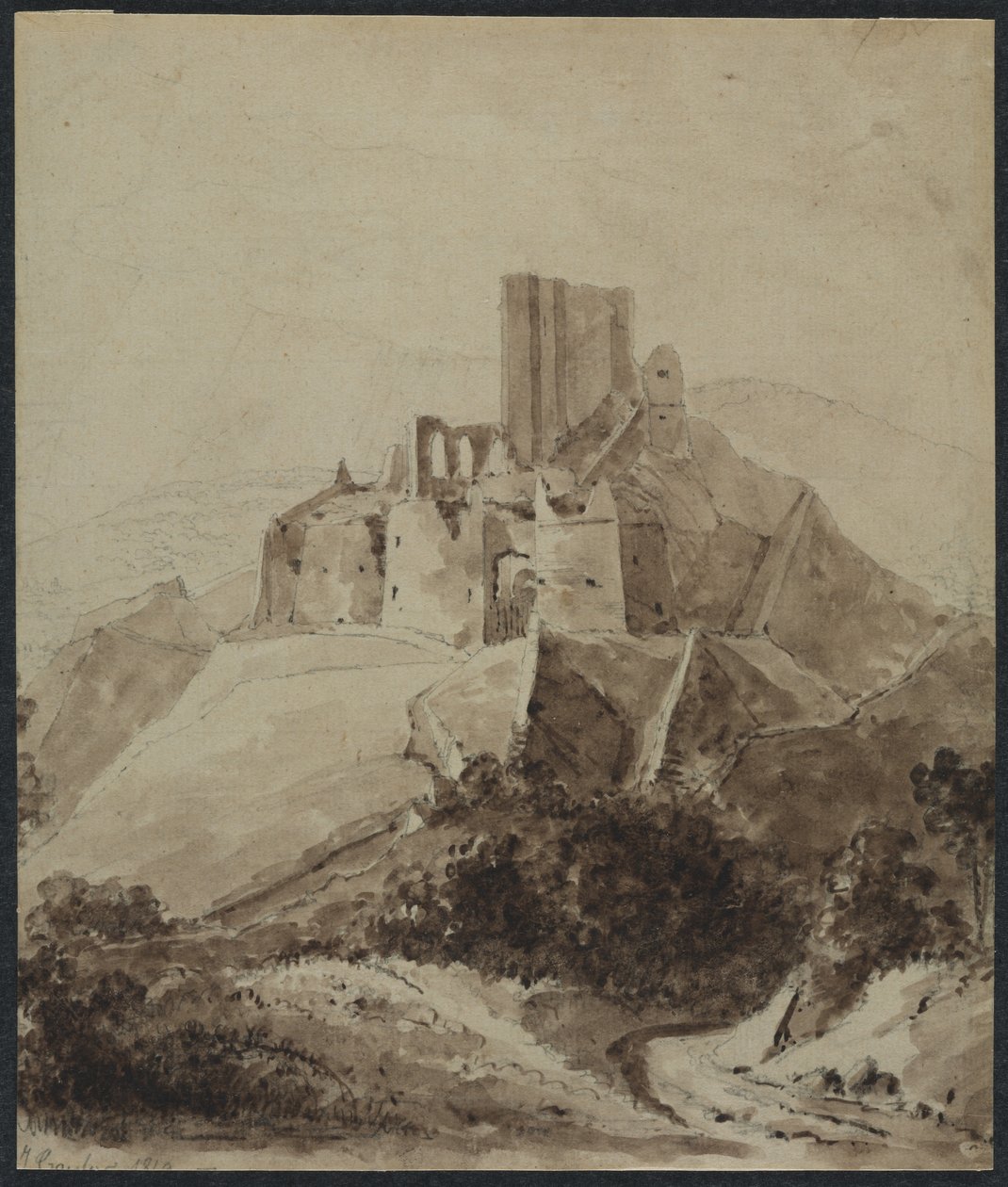 Chateau dArquen rauniot, 1819. tekijältä Isidore Justin Taylor