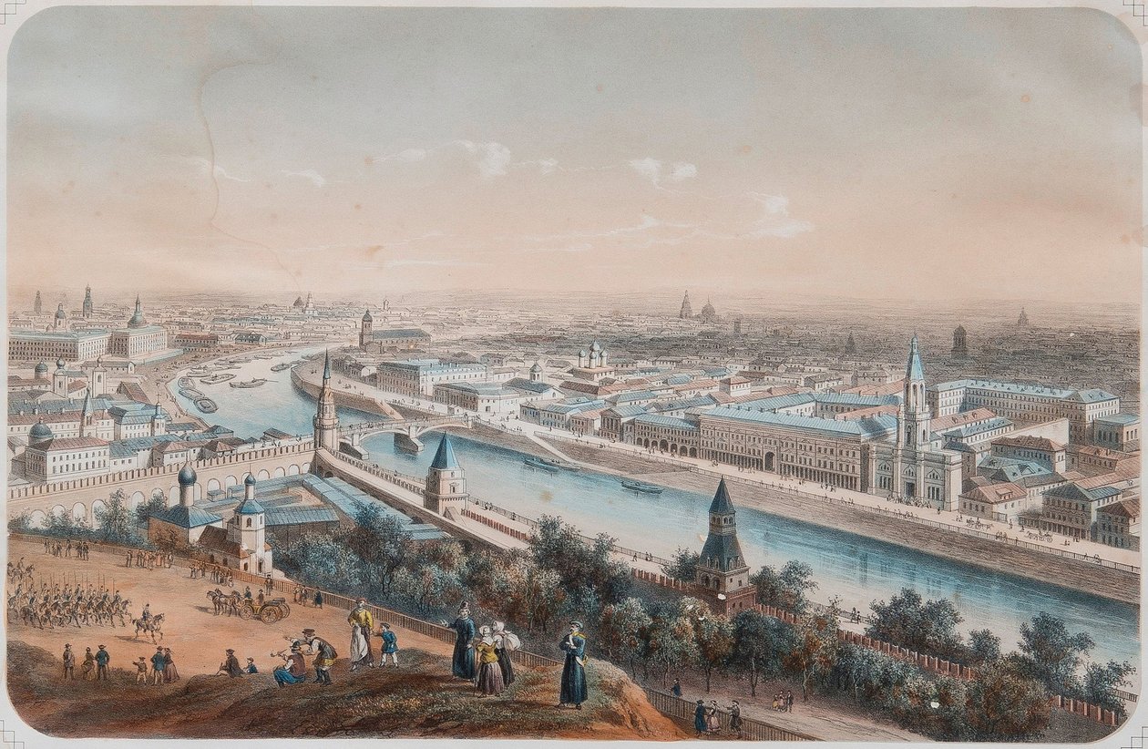 Panoraamanäkymä Moskovaan, 1820-luku tekijältä Isidore Laurent Deroy