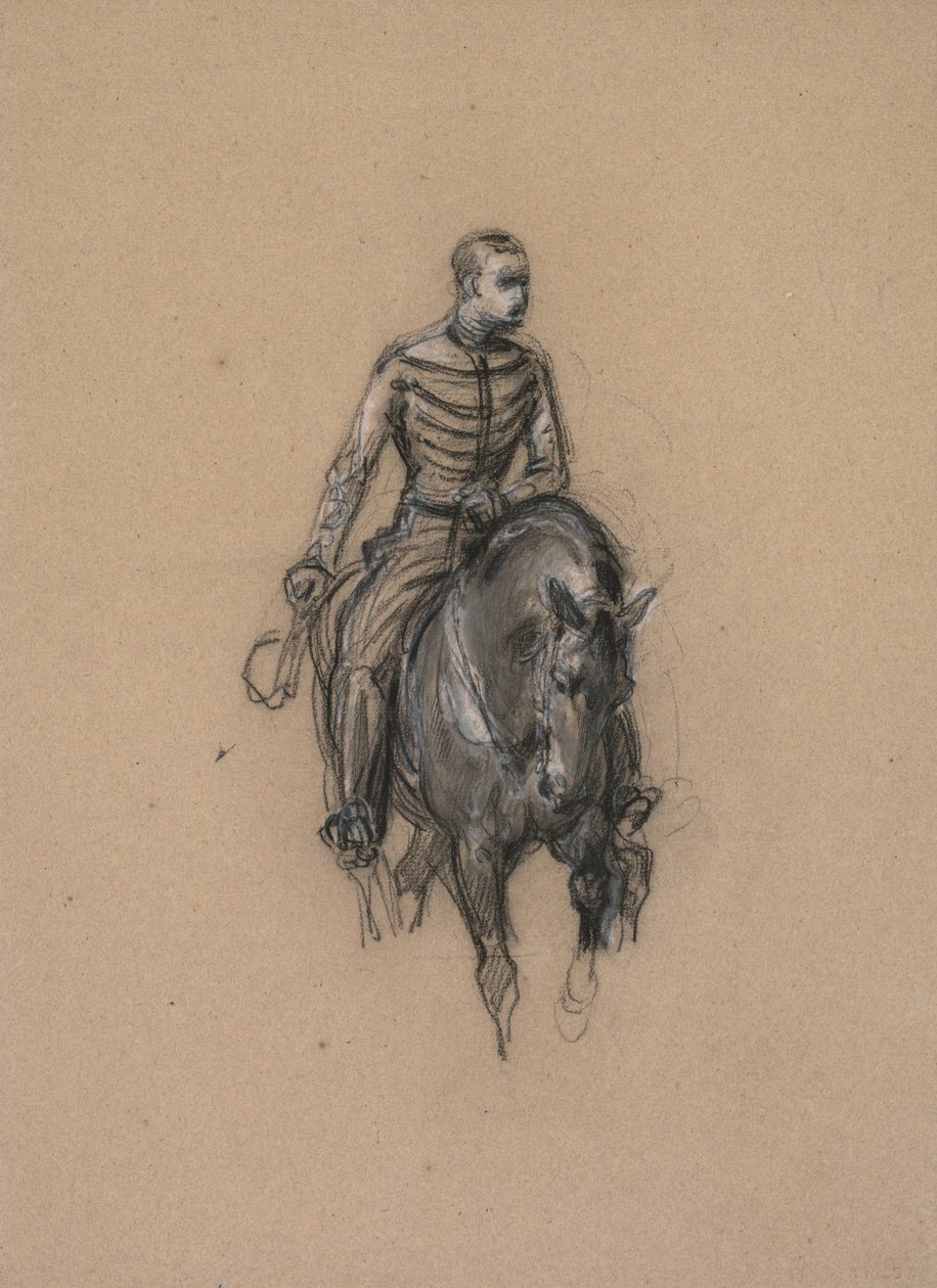 Sotilas hevosen selässä, n. 1860. tekijältä Isidore Pils