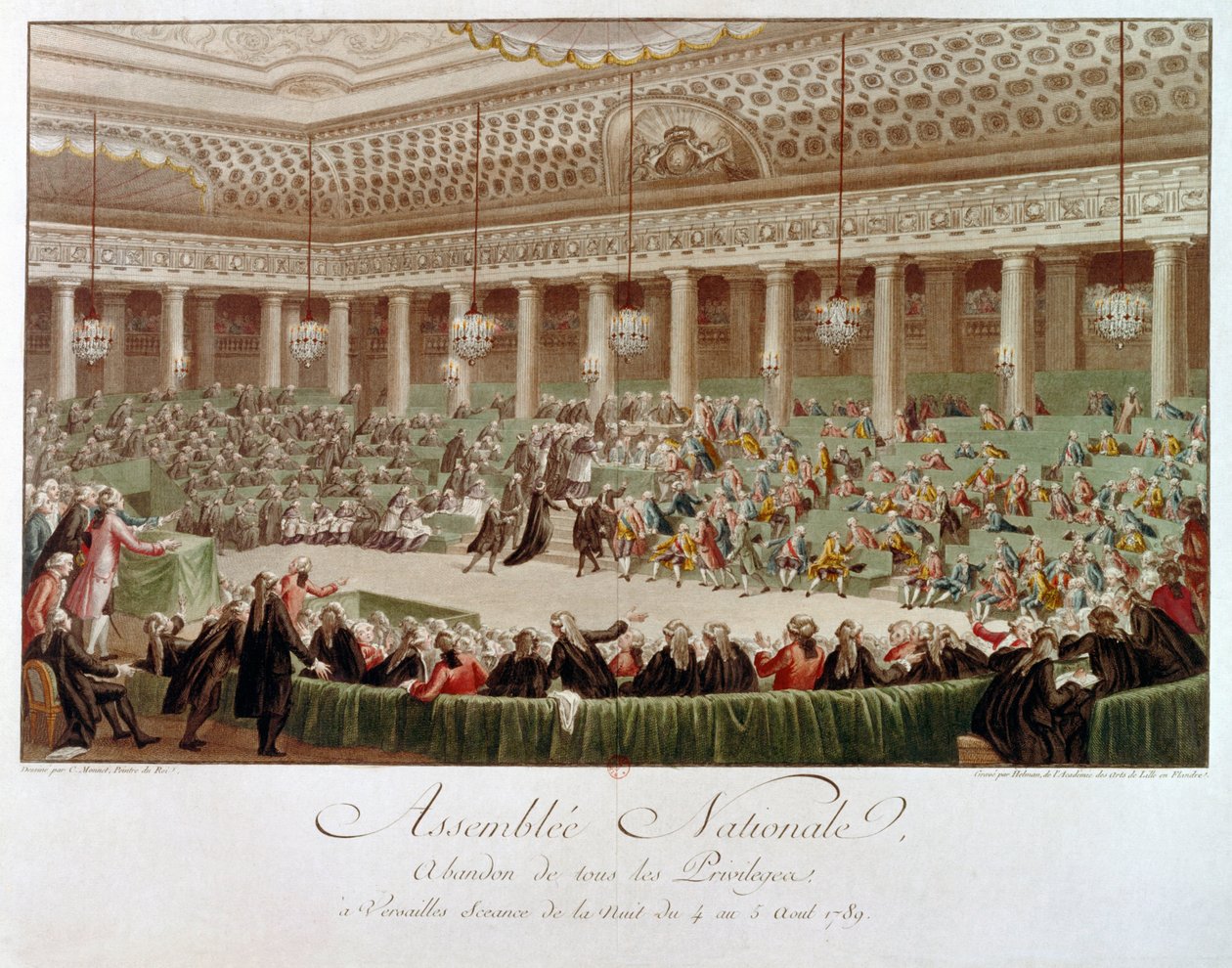 Elokuun 4. päivän yö (värikaiverrus) tekijältä Isidore Stanislas Helman