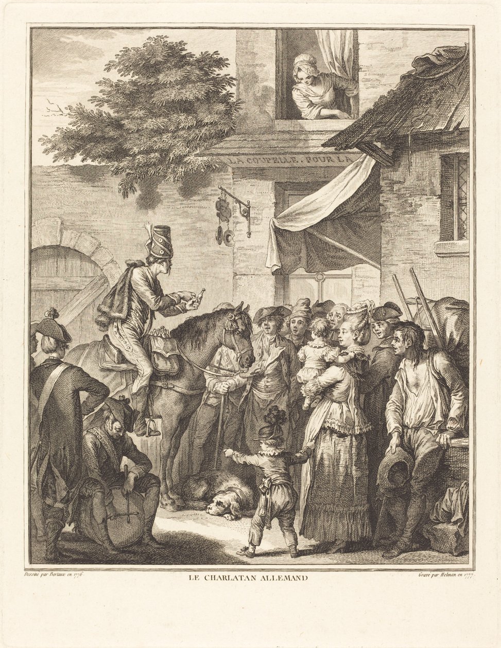 Saksalainen Quack tekijältä Isidore Stanislas Helman after Jean Duplessi Bertaux