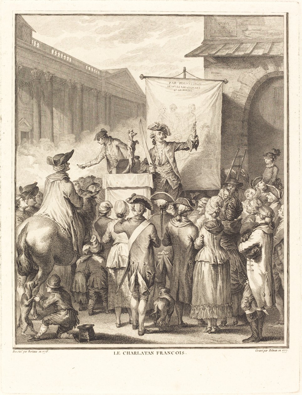 Ranskan šarlataani tekijältä Isidore Stanislas Helman after Jean Duplessi Bertaux