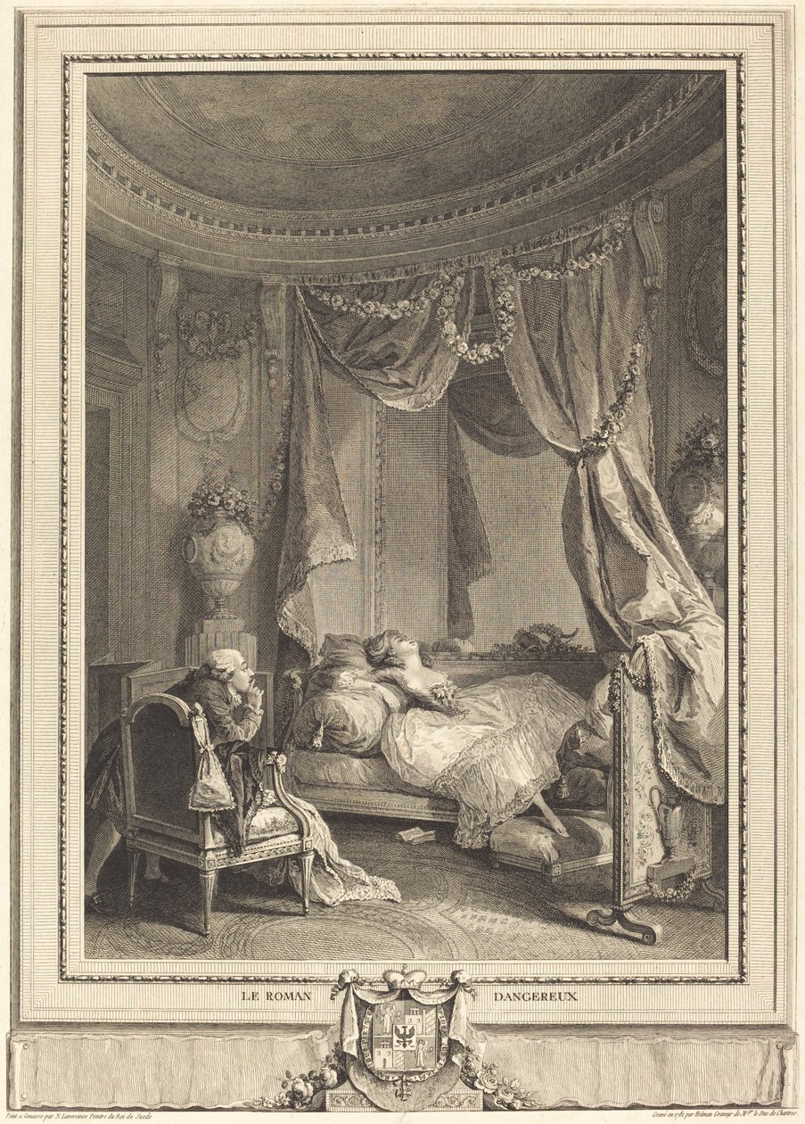 Vaarallinen romaani tekijältä Isidore Stanislas Helman after Nicolas Lavreince