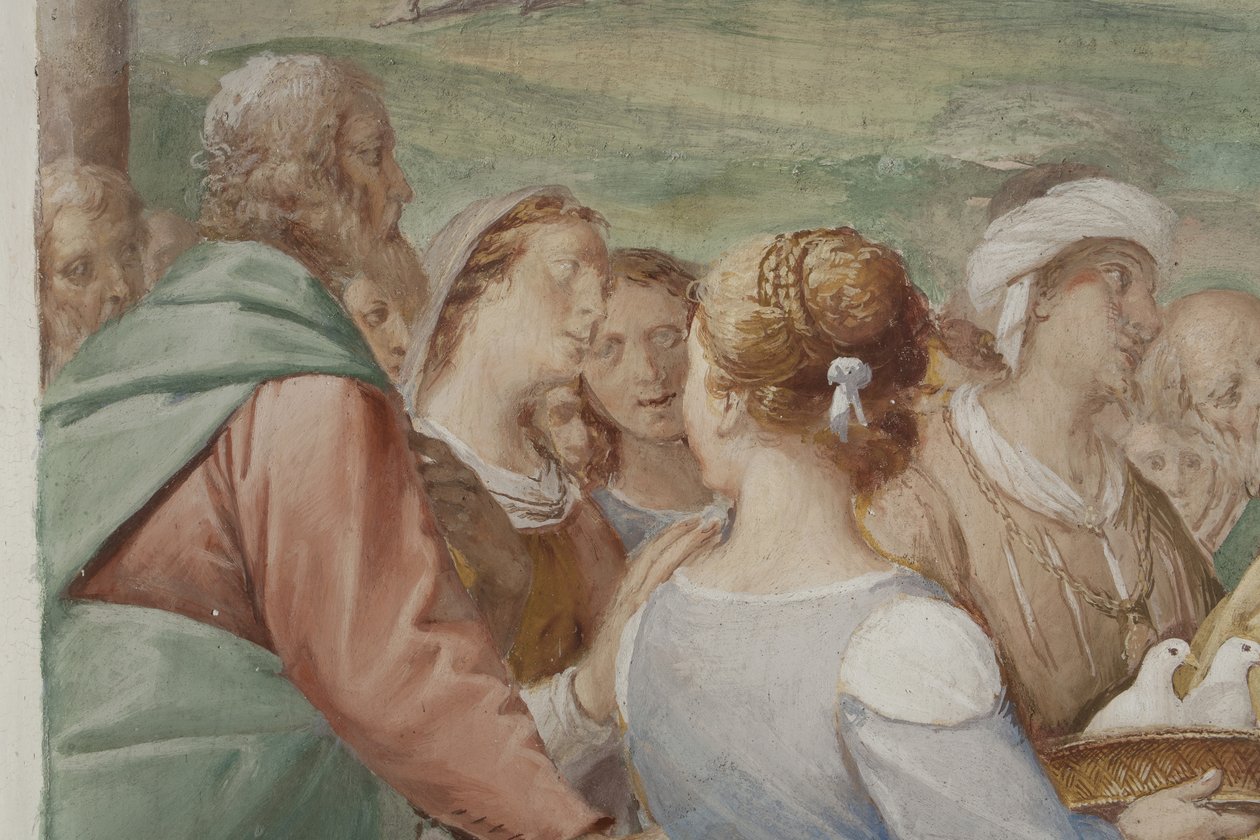 Yksityiskohta kuvasta Jeesuksen esittely temppelissä, 1623-34. tekijältä Isidoro Bianchi