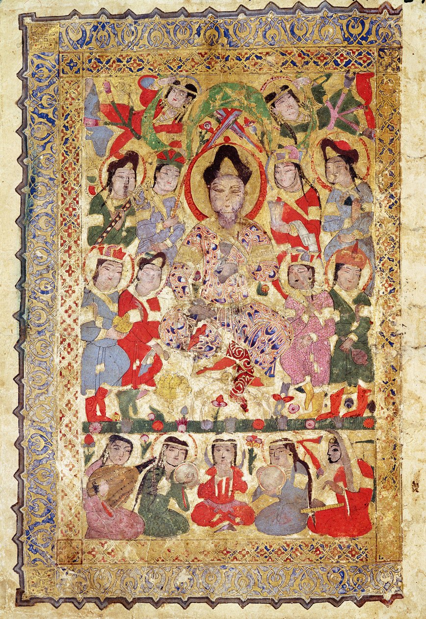 Runoilijalaulaja, muusikoita ja laulajia, "Livre des Chansons", 1219 tekijältä Islamic School