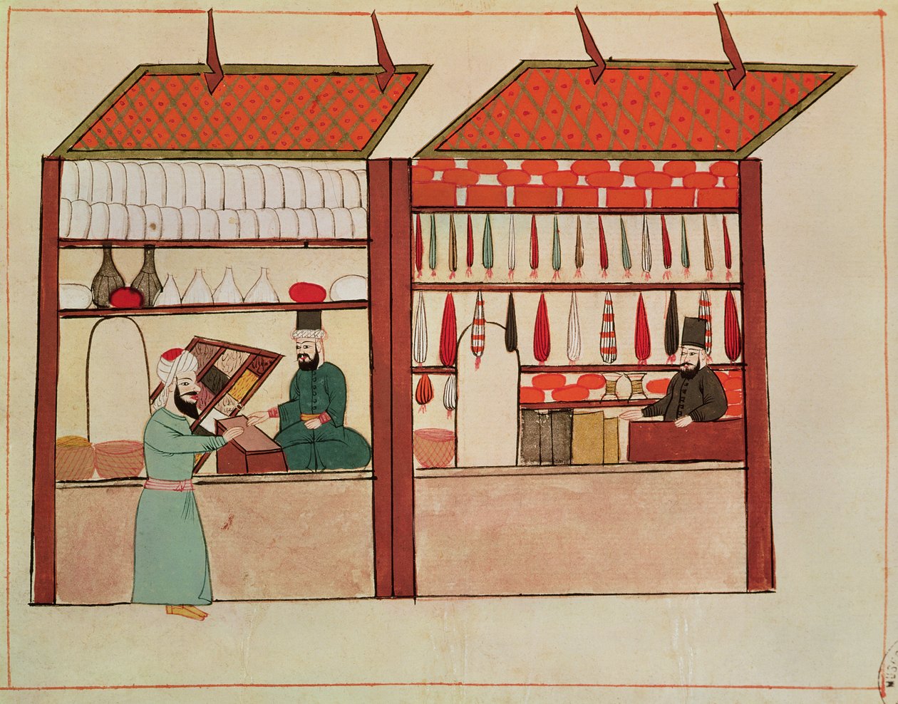 Ms 1671 Kauppa, joka myy erilaisia tuotteita, n. 1580 tekijältä Islamic School