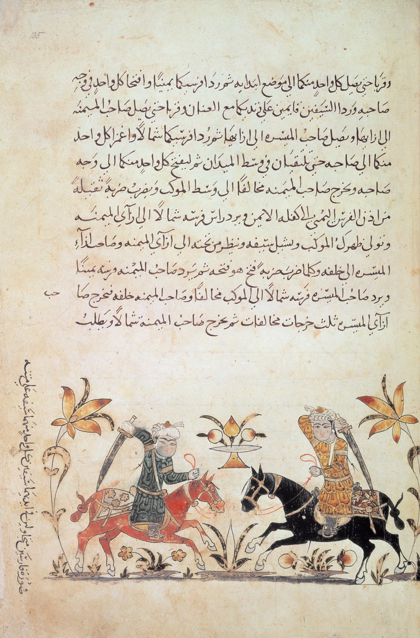 Lisää 1886 f.135, Nihayat al-Sulin ratsuväen panos ("Ratsastus- ja sotilasharjoituskäsikirja") tekijältä Islamic School