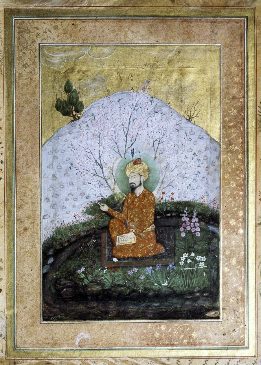 BABUR Zahir al-Din Muhammad (1483-1530): Mogulien 17. vuosisadan miniatyyri. tekijältä Islamic School