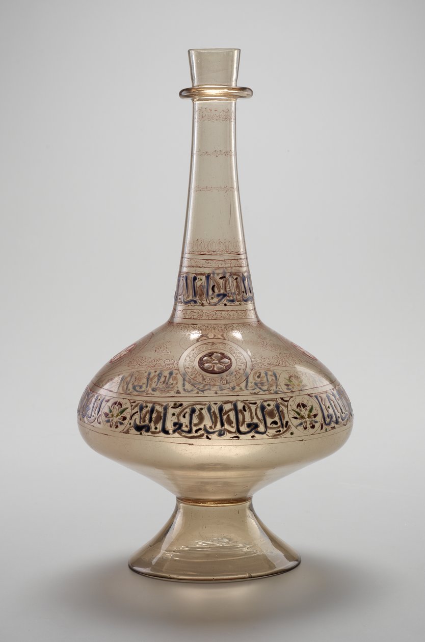 Pullo, tilaaja Dawud, Rasulid Sultan of Jemen, Mamluk-dynastia, 12961321 (emaloitu ja kullattu lasi) tekijältä Islamic School