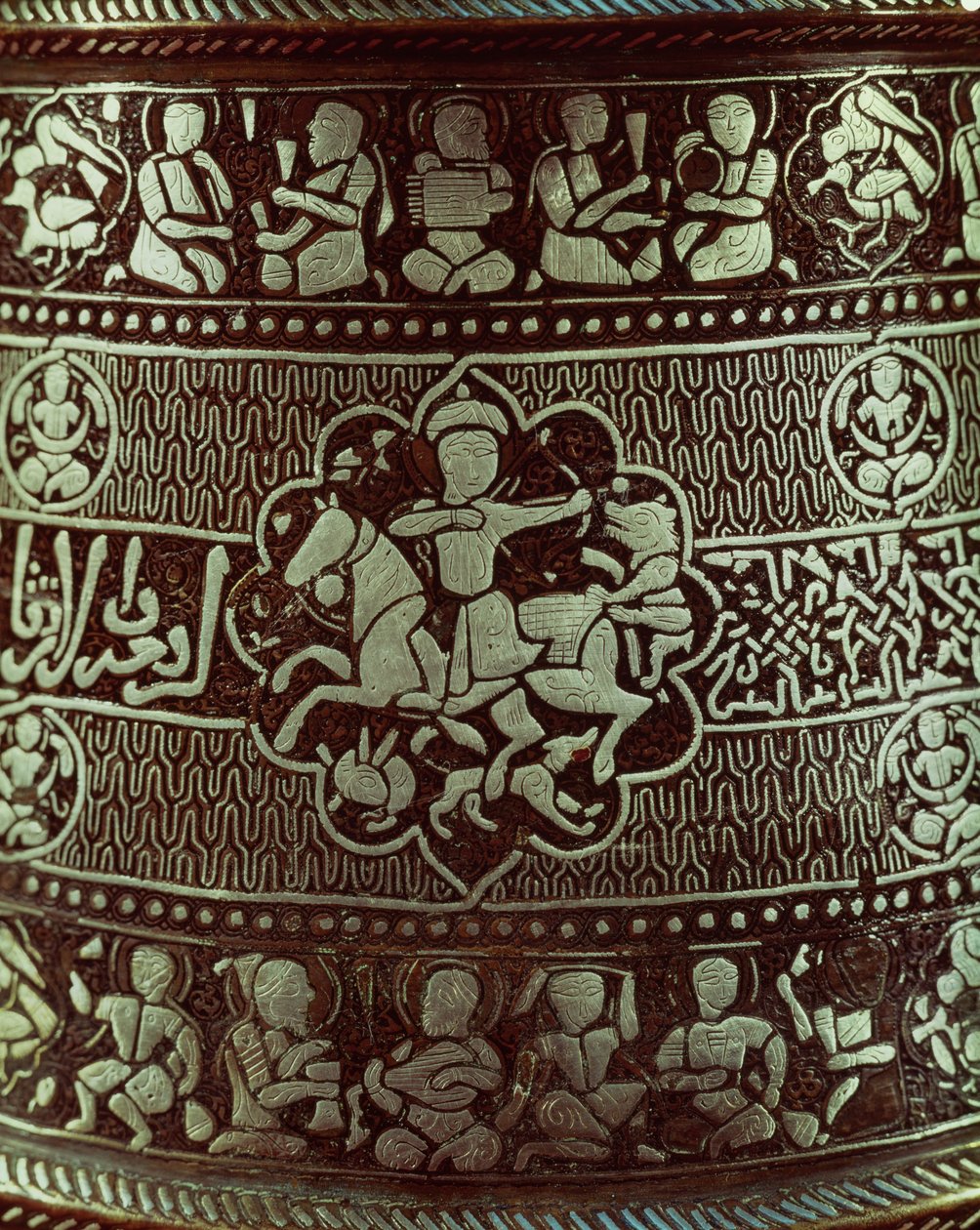 Yksityiskohta lampusta, Egyptistä, 1282 (kupari & hopea) tekijältä Islamic School