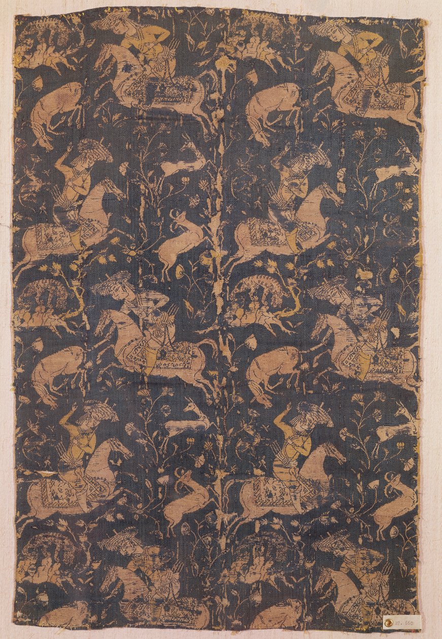 Kangas metsästäjien kuvioinnilla, Iranista, 1400-1600-luku (tekstiili) tekijältä Islamic School