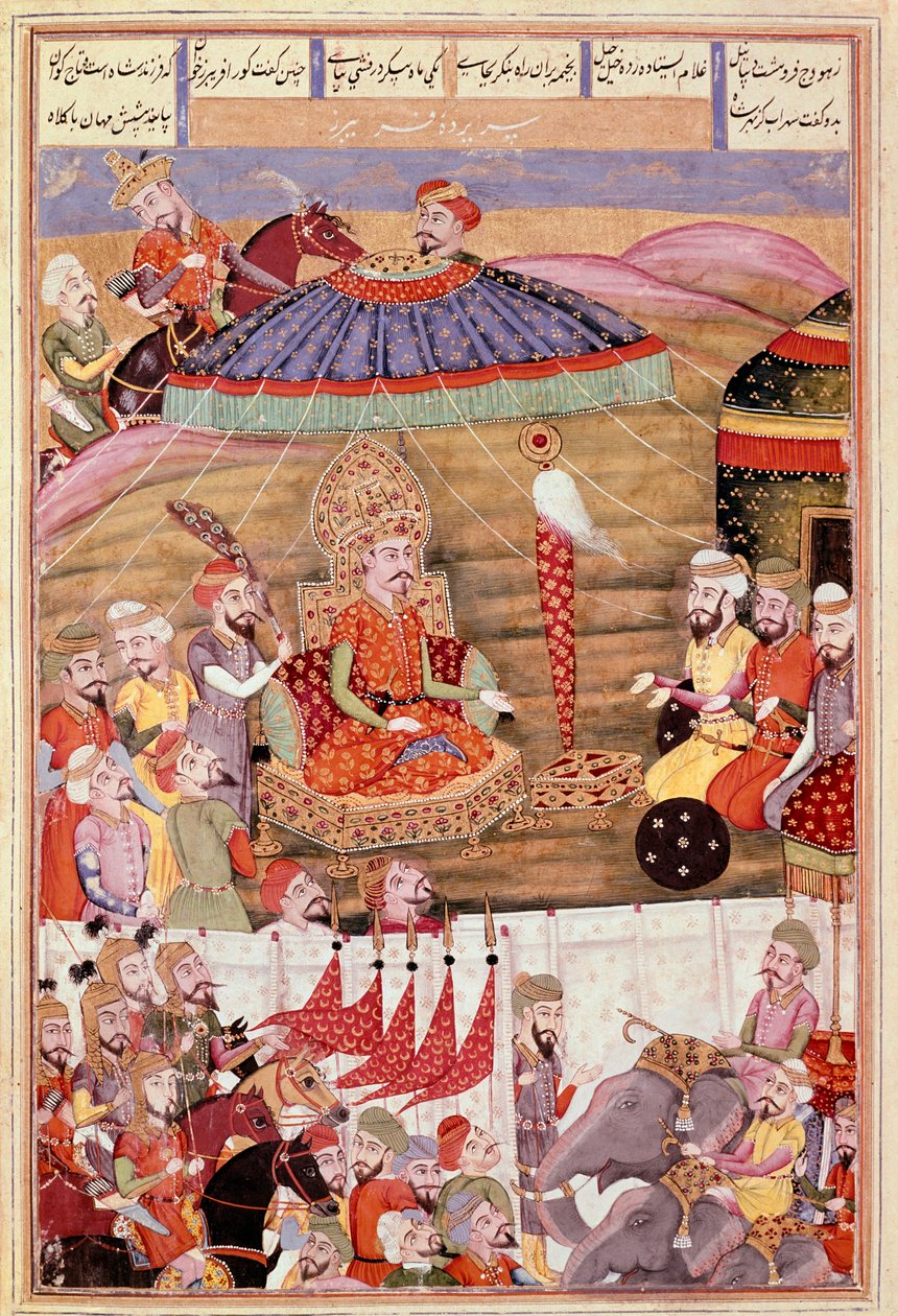 Islamilainen taide: "" Sohrab (Saharab) katsoo jälleen Roustamin telttaa""" Persialainen miniatyyri Ferdowsin (Firdawsi, tai Ferdawsi tai Firdousi, noin 940 - noin 1020) (ms. 607) tekijältä Islamic School