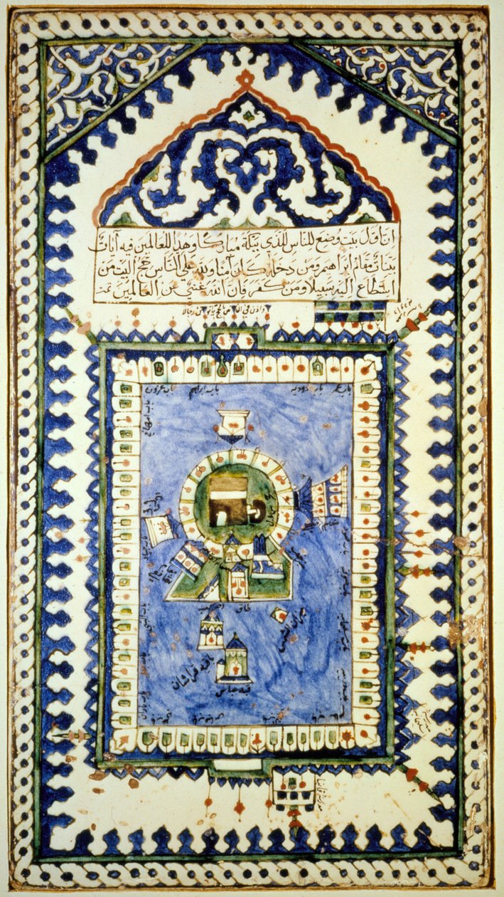 Mekan kartta - keramiikka, Istanbulin muslimitaidemuseo tekijältä Islamic School