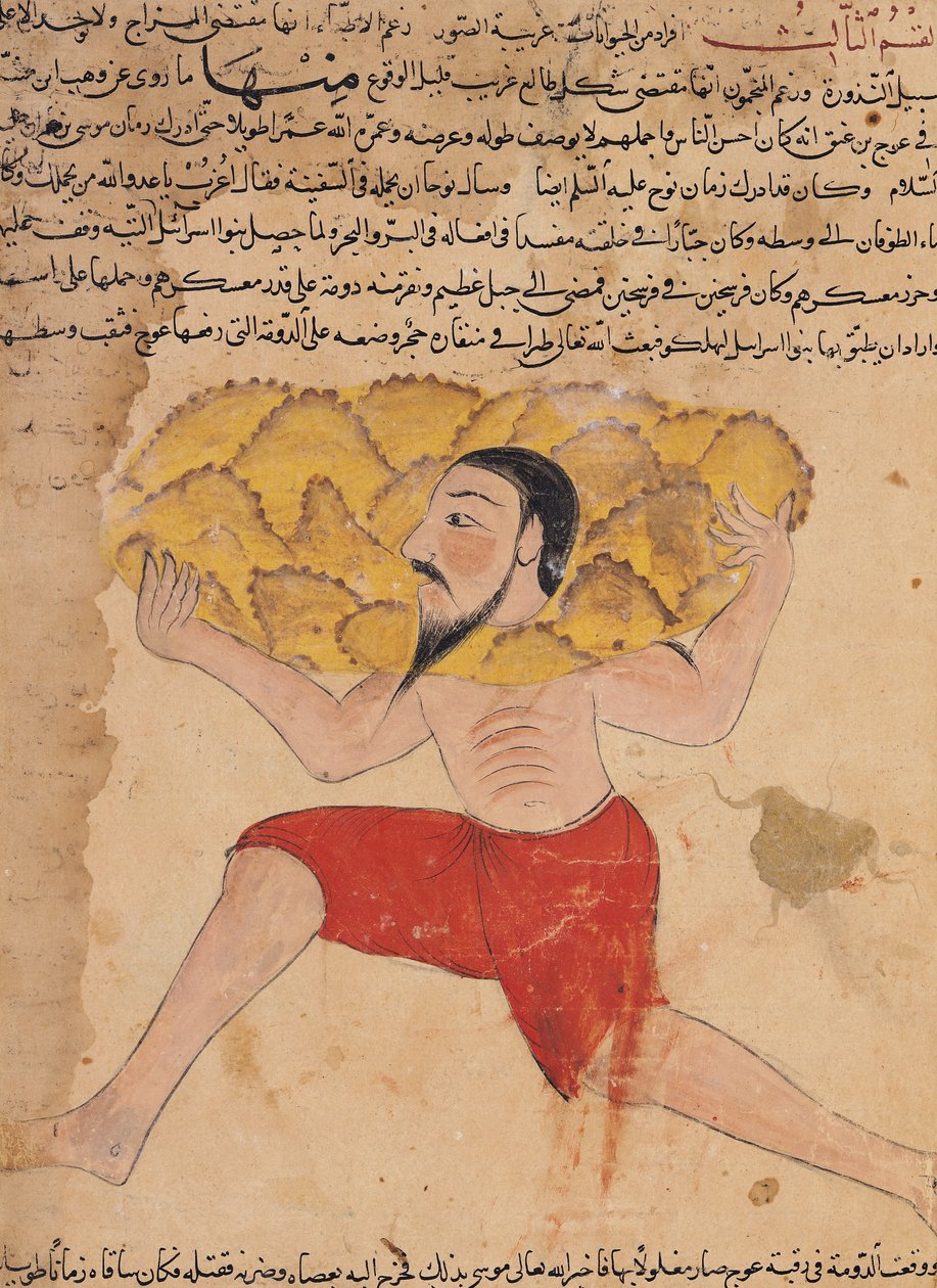 Ms E-7 fol.212a Giant Carrying Mountains, Zakariya