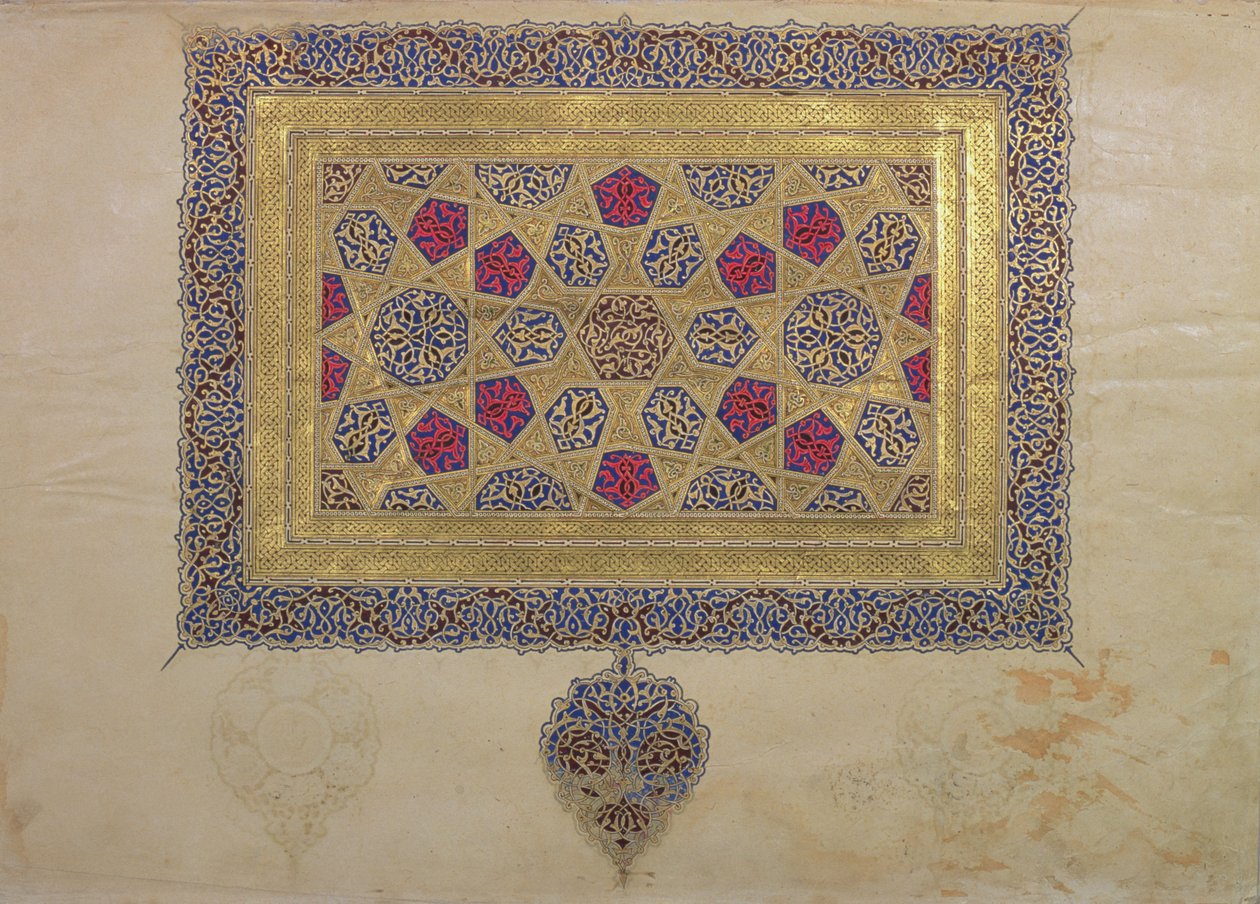 Sivu Koraanin käsikirjoituksesta, valaisi Mohammad ebn Aibak, Il-Khanid-kausi, 1300-luvun alku tekijältä Islamic School