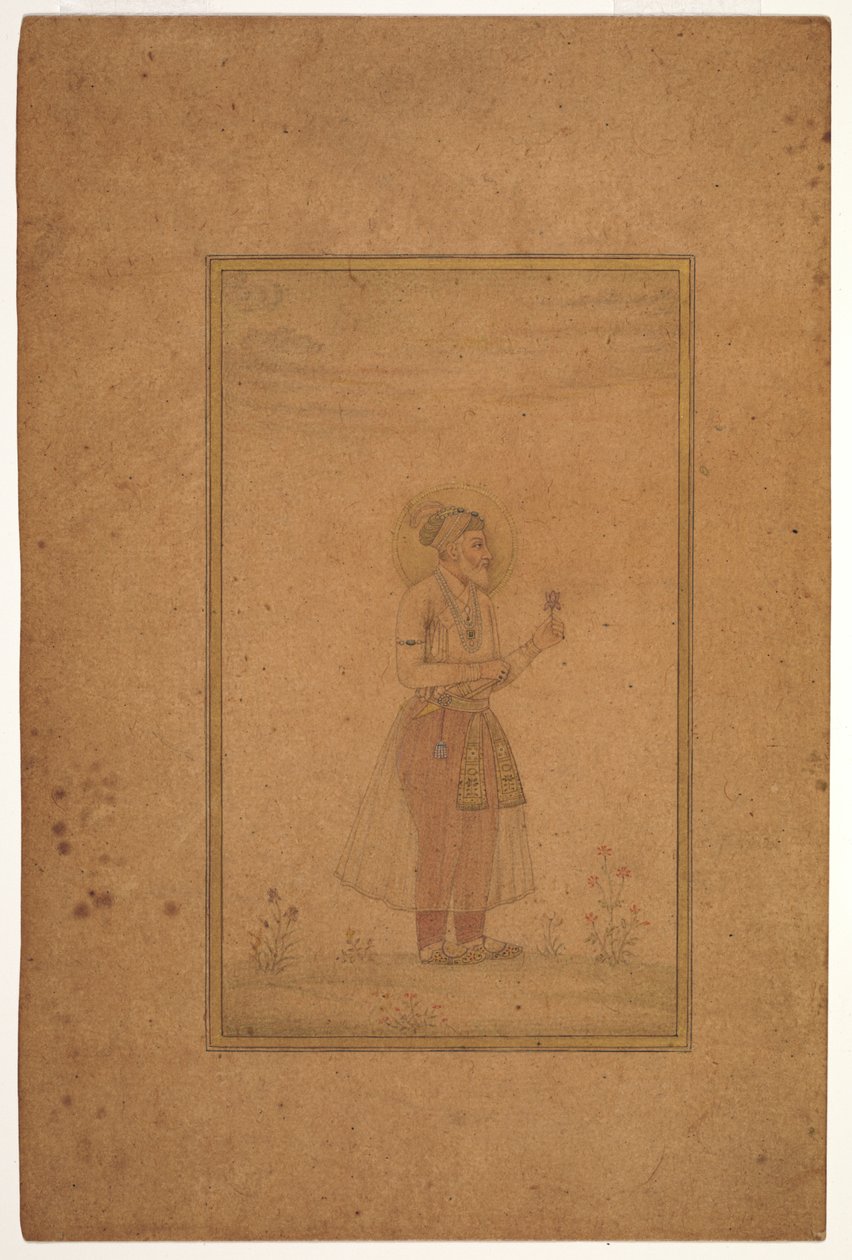 Shah Jahanin muotokuva, 1600-luvun puoliväli (Peittävä akvarelli ja kulta bambulle).
paperilla) tekijältä Islamic School