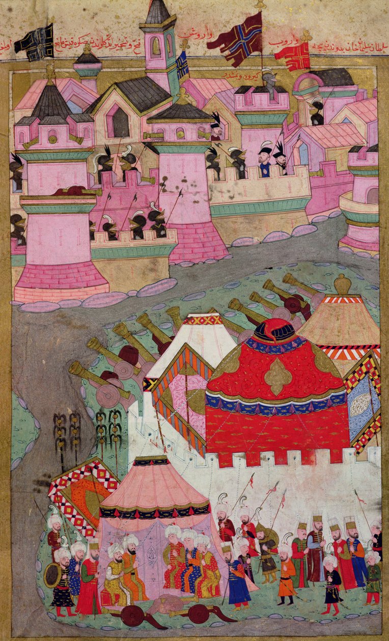 TSM H.1524 Wienin piiritys, jonka teki Suleyman I (1494-1566) the Magnificent, vuonna 1529, Lokmanin "Hunername", 1588 tekijältä Islamic School