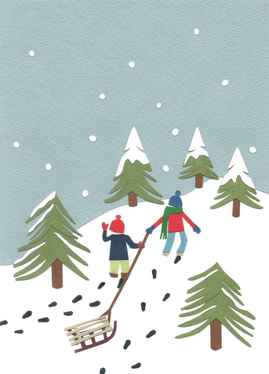 Kelkkailu, 2014 (leikattu paperi) tekijältä Isobel Barber