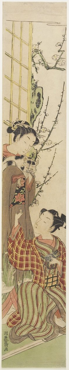 (Kissa ja hiiri), noin 1780 tekijältä Isoda Koryusai