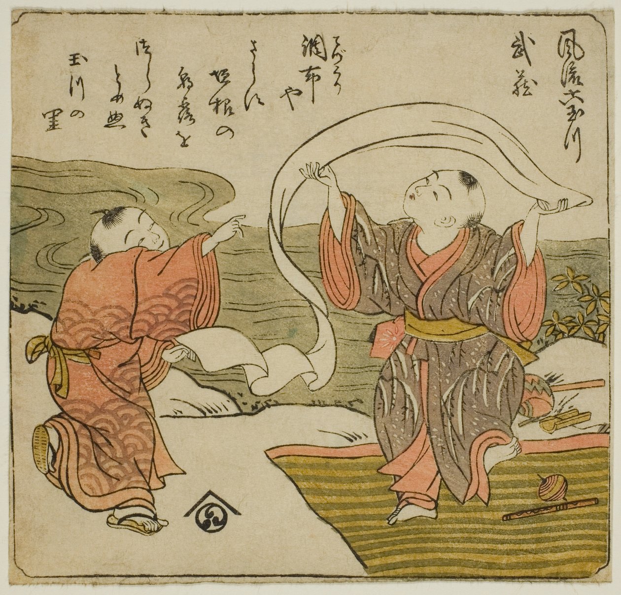 Musashi, sarjasta "Fashionable Six Jewel Rivers (Furyu Mu Tamagawa)" tekijältä Isoda Koryusai