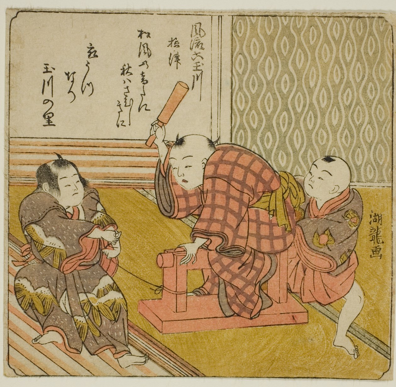 Settsu, sarjasta "Fashionable Six Jewel Rivers (Furyu Mu Tamagawa)" tekijältä Isoda Koryusai