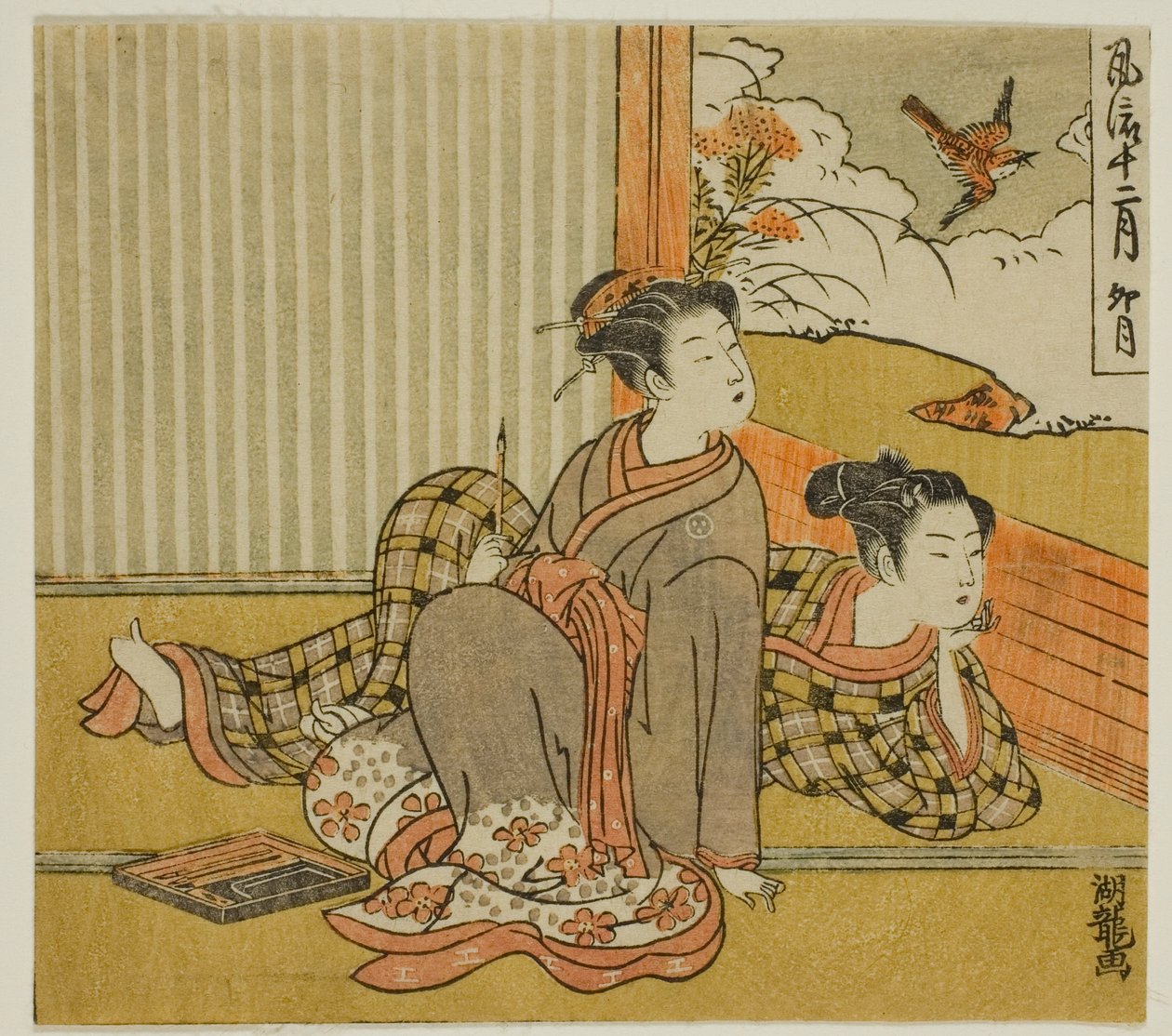 Neljäs kuukausi (Uzuki), sarjasta "Fashionable Twelve Months (Furyu juni tsuki)" tekijältä Isoda Koryusai