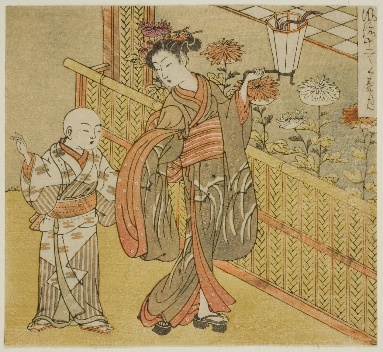 Yhdeksäs kuukausi (Kikuzuki), sarjasta "Fashionable Twelve Months (Furyu juni tsuki)" tekijältä Isoda Koryusai