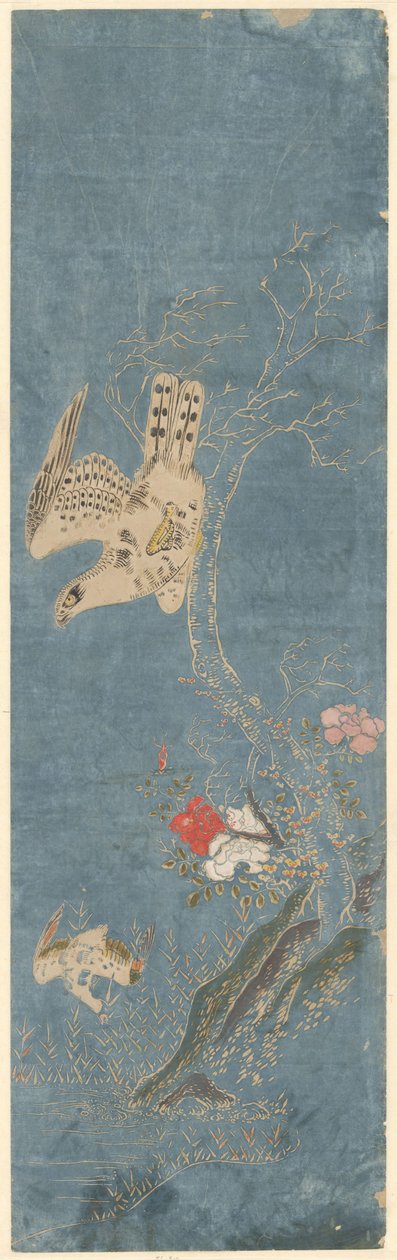 Haukka metsästämässä ankkaa tekijältä Isoda Kôryûsai (attributed to)