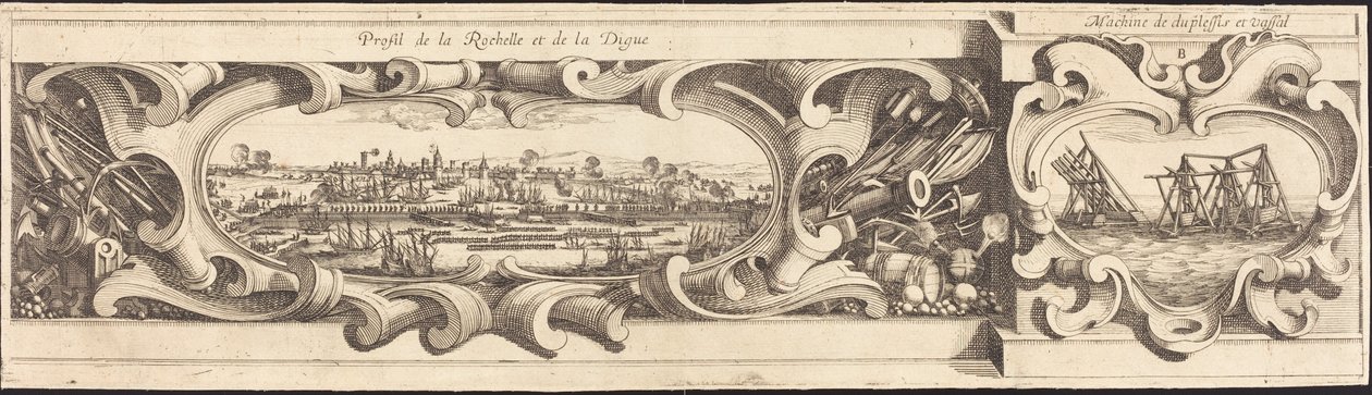 La Rochellen piiritys [levy 16/16; sarja sisältää 1952.8.97-112] tekijältä Israel Henriet or Abraham Bosse after Jacques Callot