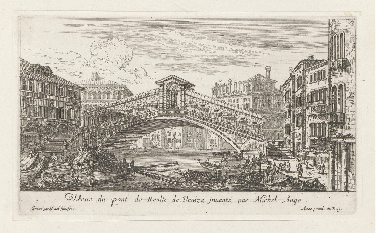 Vista da ponte Rialto e do Grande Canal, Veneza finlandesa tekijältä Israël Silvestre
