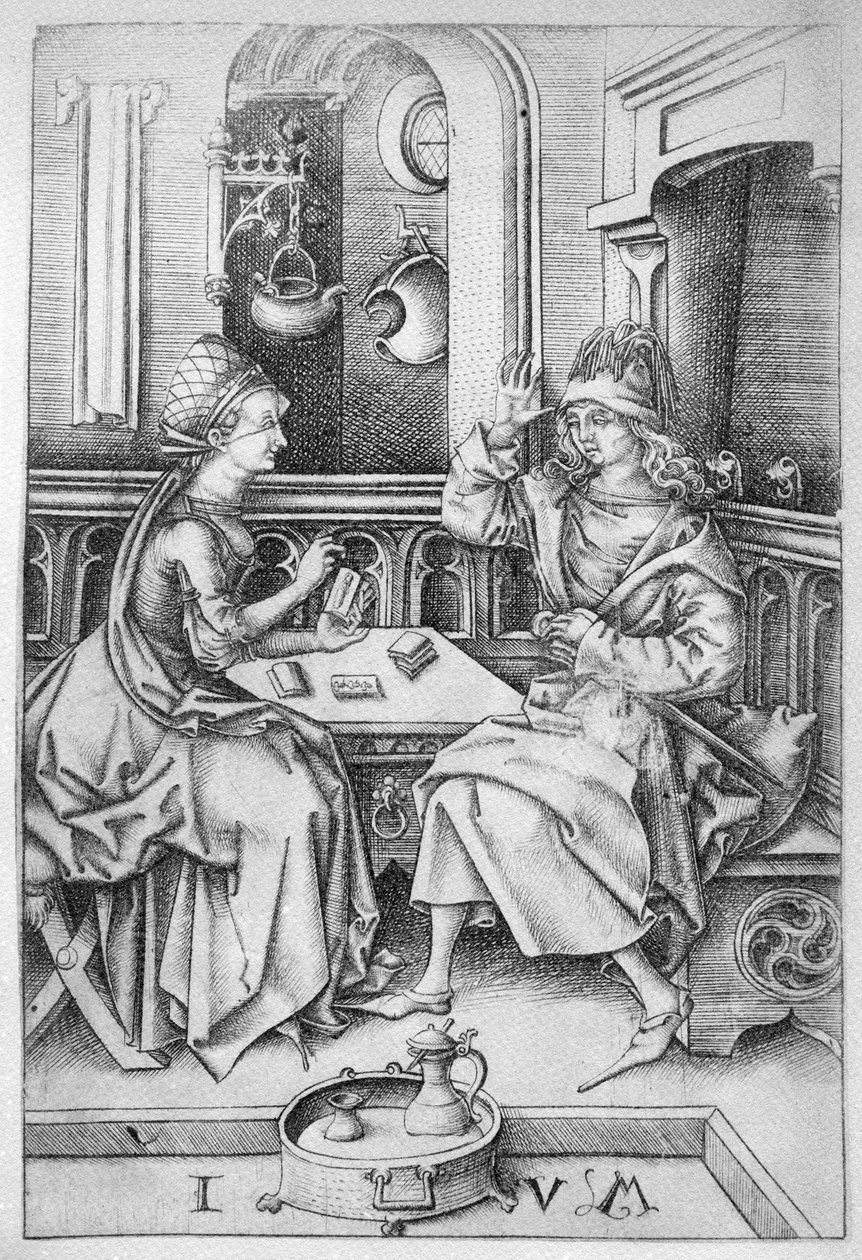Pari pelikorttia n.1500 tekijältä Israhel van Meckenem the younger
