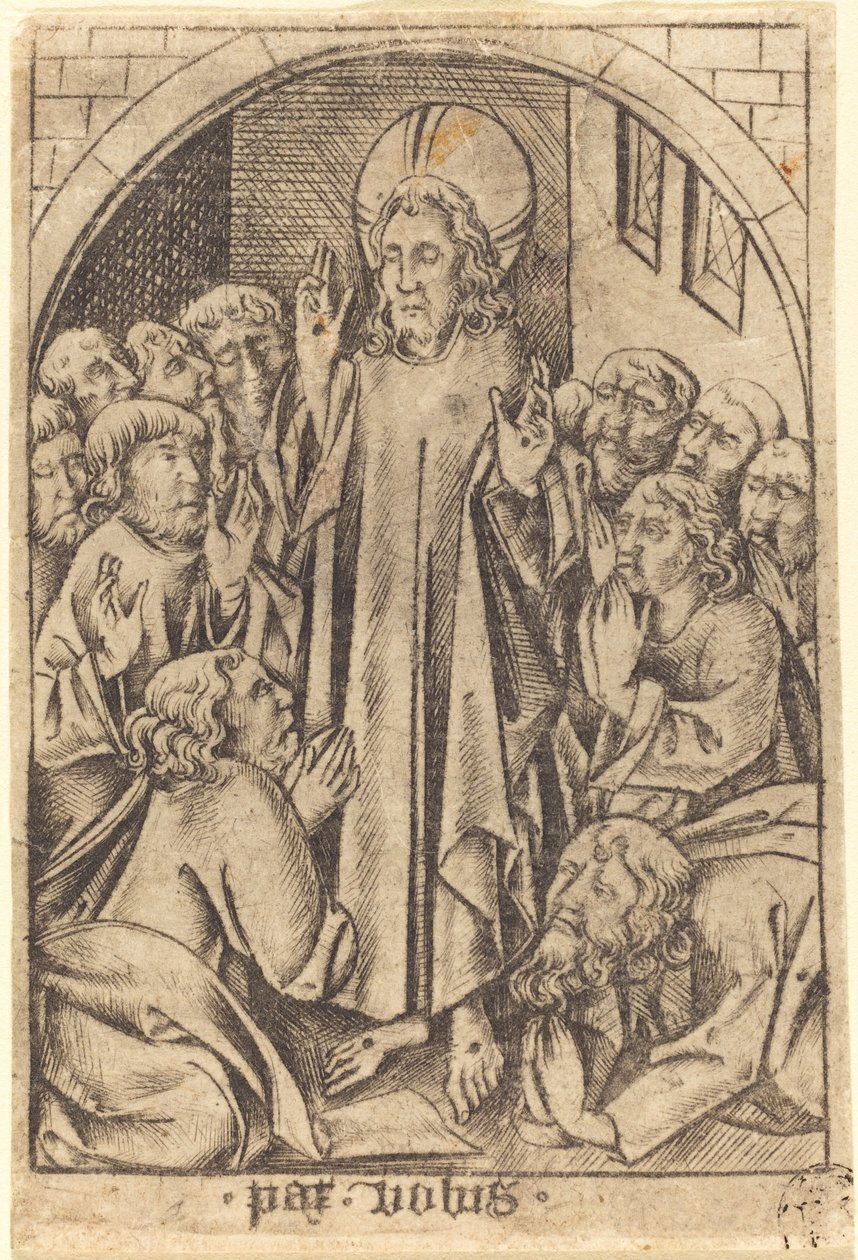 Kristus ilmestyy opetuslapsille, n. 1465. tekijältä Israhel van Meckenem