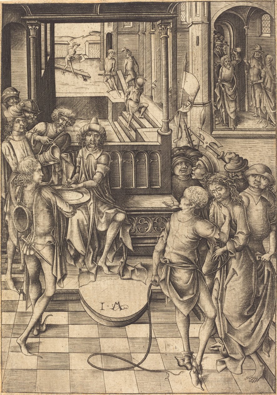 Kristus Pilatuksen edessä, n. 1480. tekijältä Israhel van Meckenem