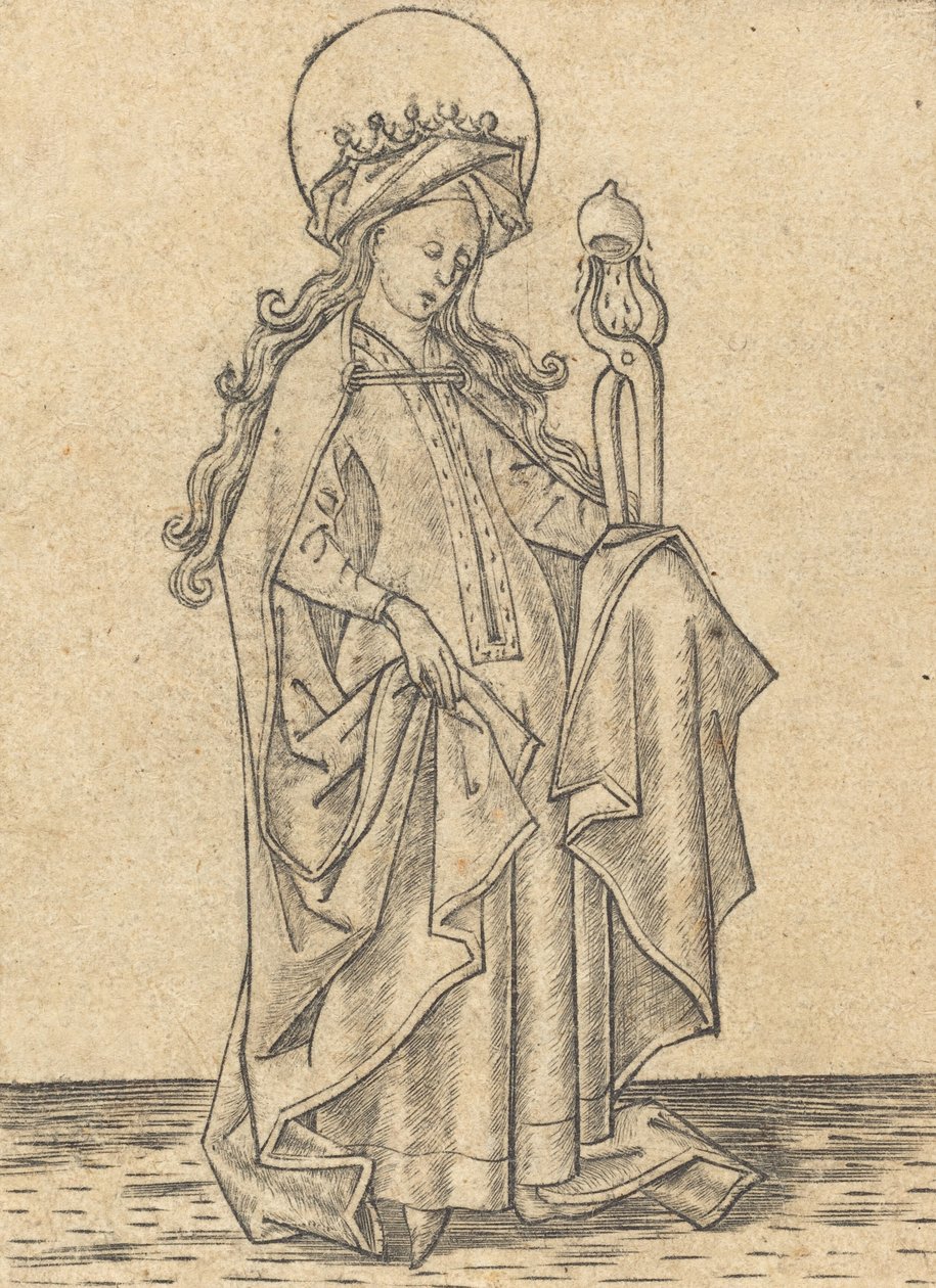 Pyhä Agatha, n. 1465. tekijältä Israhel van Meckenem