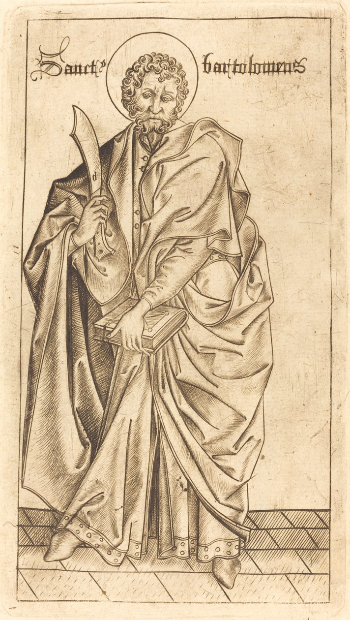 Pyhä Bartolomeus, n. 14701480. tekijältä Israhel van Meckenem