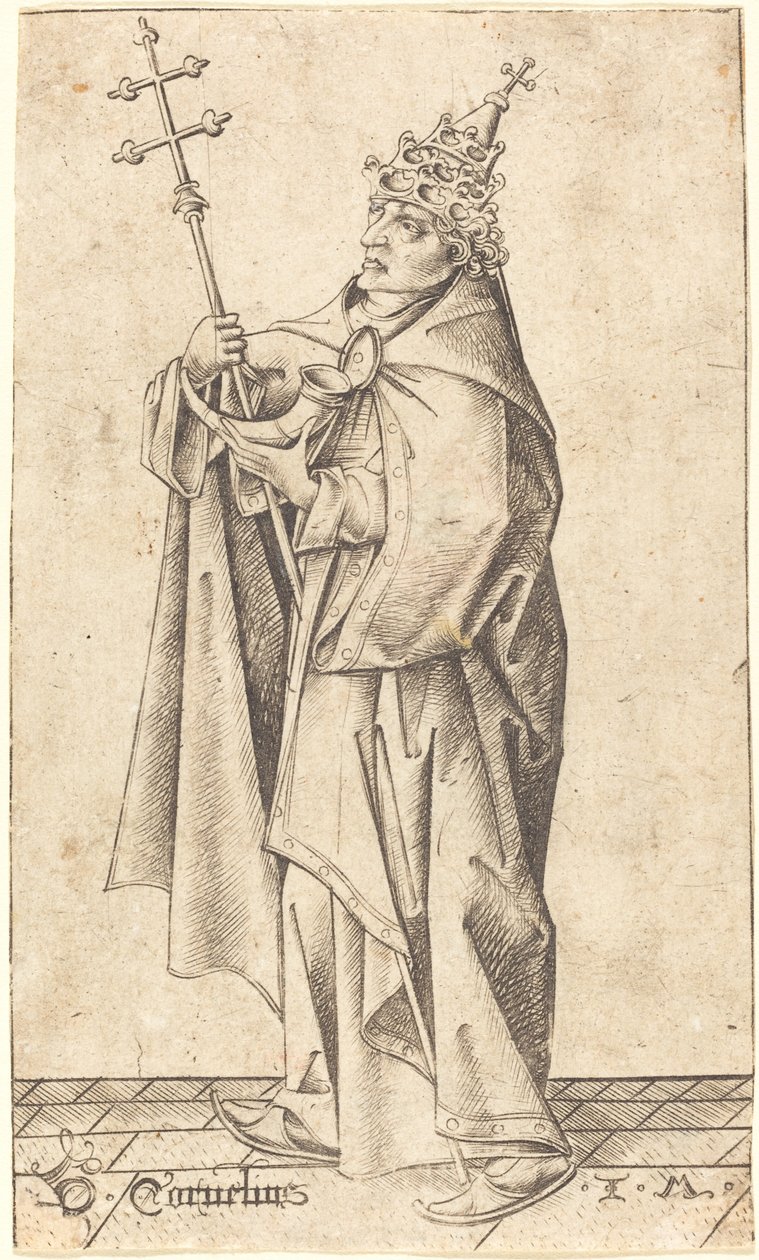Pyhä Kornelius, n. 1470. tekijältä Israhel van Meckenem