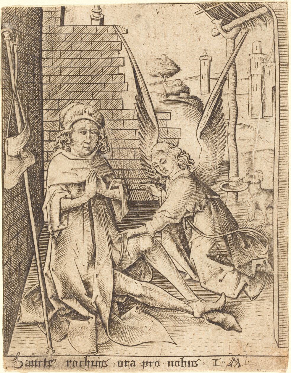 Sant Roc, c. 14901500. finlandès tekijältä Israhel van Meckenem