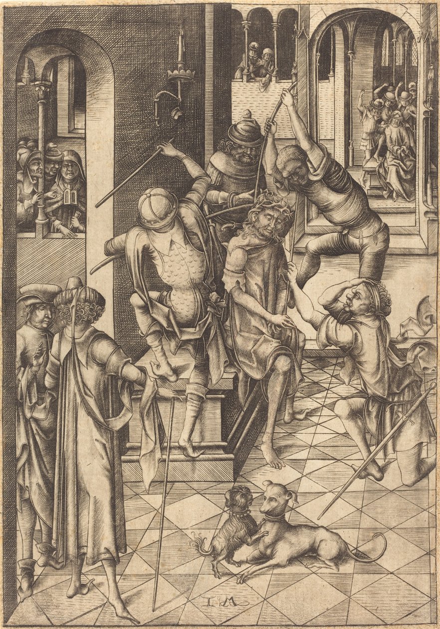 The Crowning with Thorss, n. 1480. tekijältä Israhel van Meckenem