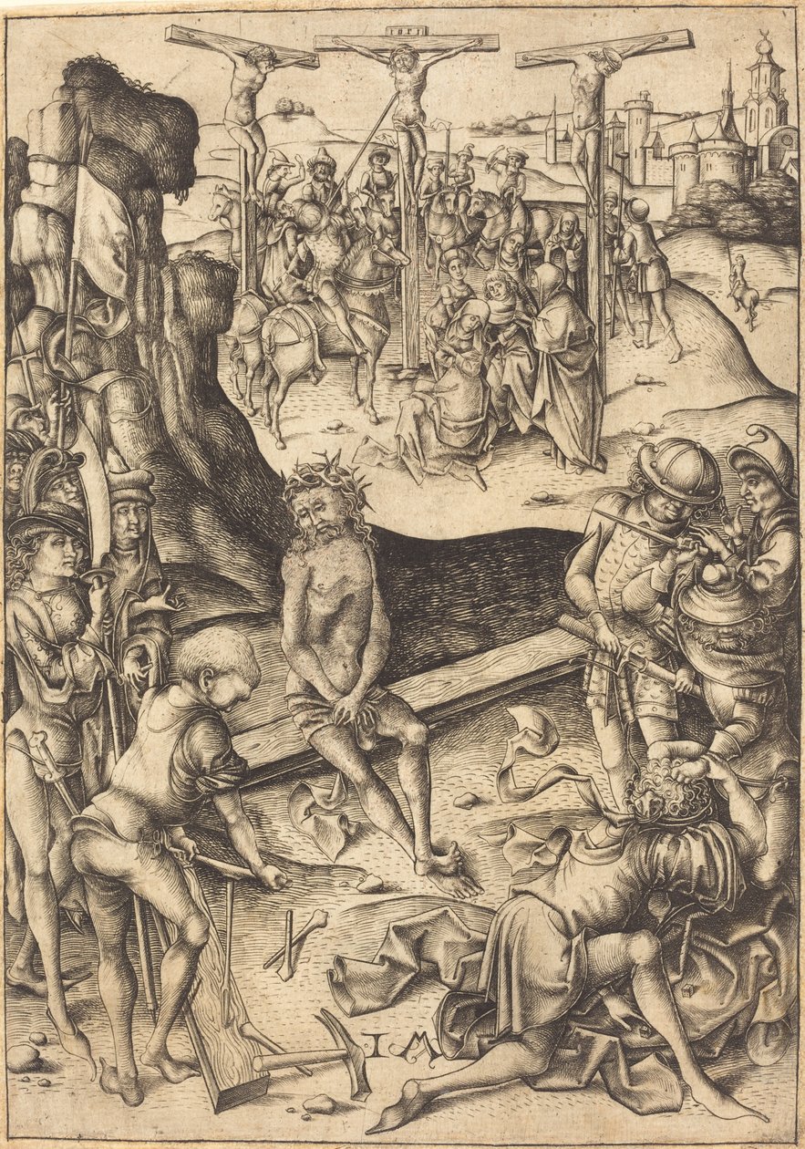 Ristiinnaulitseminen, n. 1480. tekijältä Israhel van Meckenem